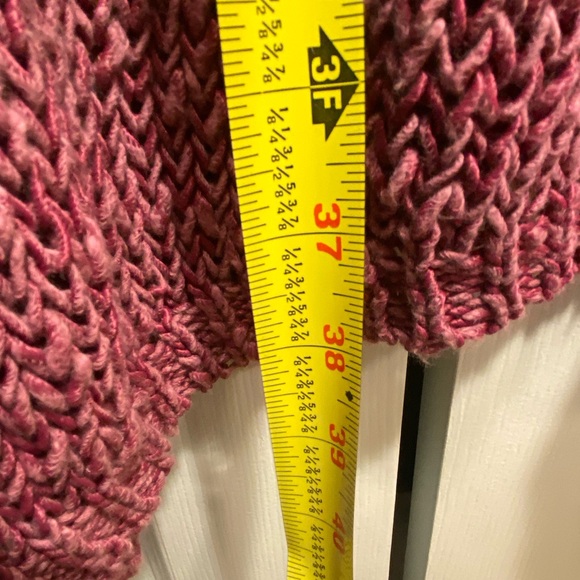 NWT Free People Pointelle Asymmetrical Knit Sweater Purple Oversized Small $120 - Picture 10 of 13
